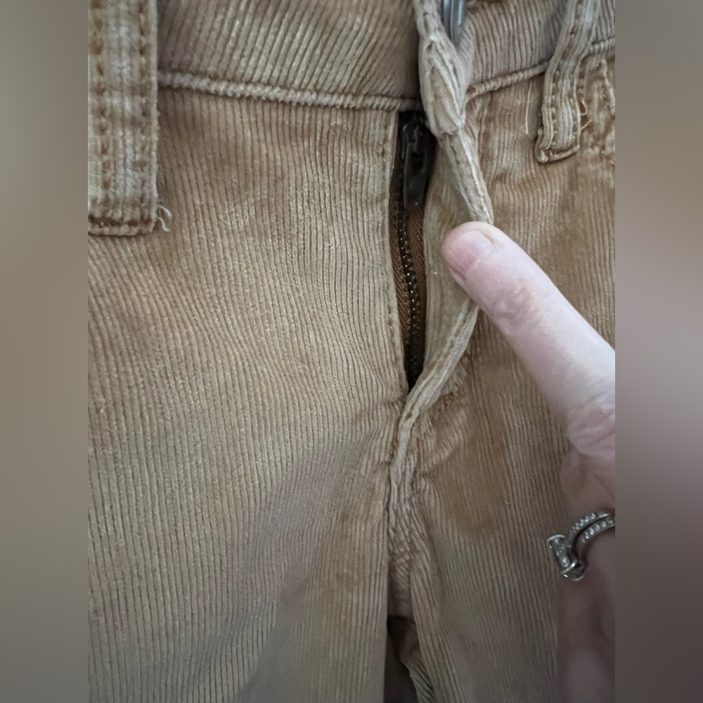 Pilcro and the Letterpress Chestnut Tan Flared Button Hem Corduroy Pants Size 26 - Picture 5 of 12